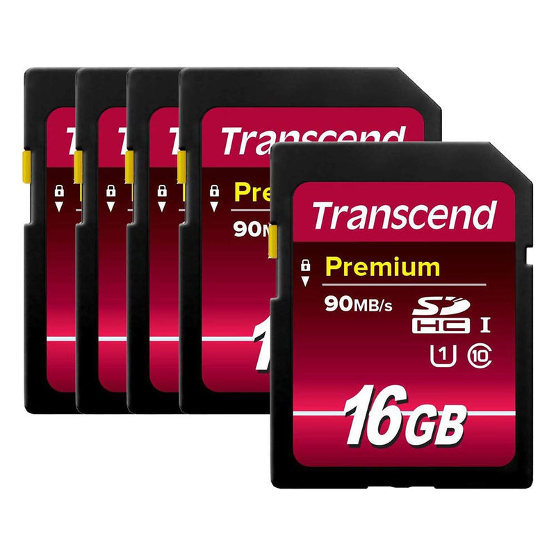 [Australia - AusPower] - Pack of 5 Transcend 16GB SDHC Class10 400X UHS-I Memory Cards 