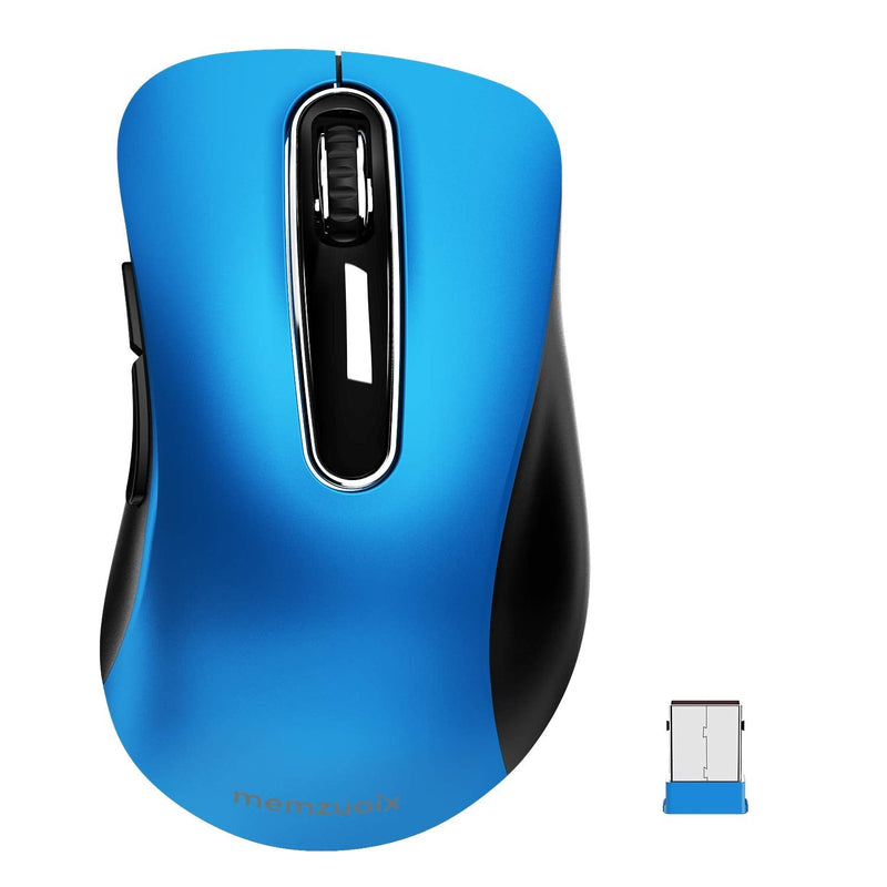 [Australia - AusPower] - memzuoix 2.4G Wireless Mouse, 1200 DPI Mobile Optical Cordless Mouse with USB Receiver, Portable Computer Mice Wireless Mouse for Laptop, PC, Desktop, MacBook, 5 Buttons, Blue 