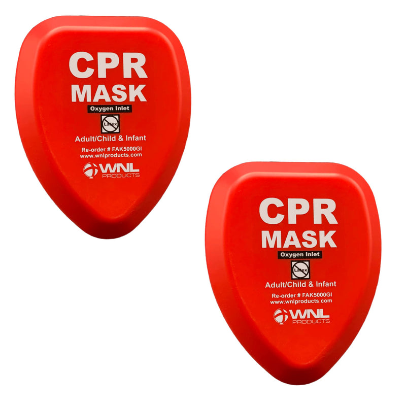 [Australia - AusPower] - WNL Products CPR Rescue Mask, Adult/Child & Infant Pocket Resuscitator, Hard Case Kit with Belt Clip 2-Pack 