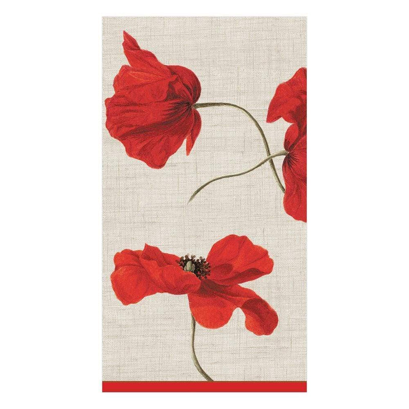 [Australia - AusPower] - Caspari Dancing Poppies Paper Guest Towel Napkins - Two Packs of 15 2 