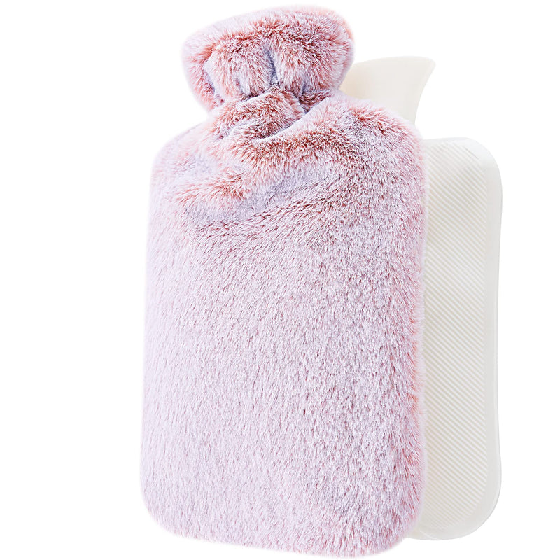 [Australia - AusPower] - Qomfor Hot Water Bottle with Soft Cover - 1.8L Large - Classic Hot Water Bag for Pain Relief, Neck and Shoulders, Feet Warmer, Menstrual Cramps, Hot and Cold Therapy - Great Gift for Girls - Pink 