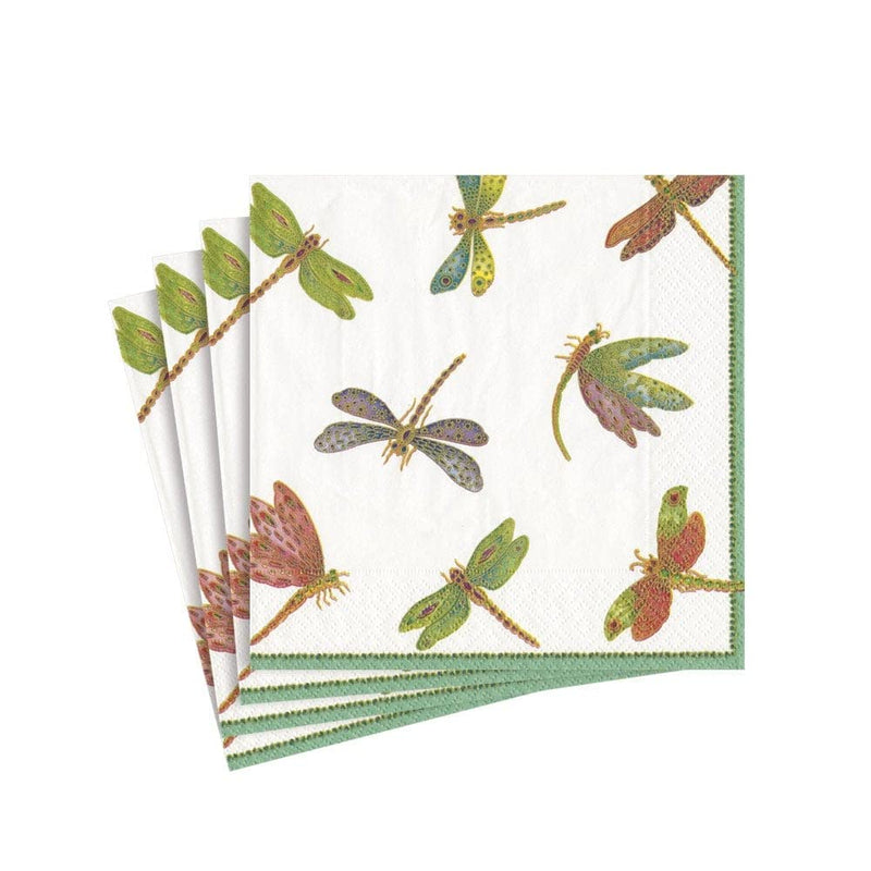 [Australia - AusPower] - Caspari Dragonflies Paper Cocktail Napkins - Two Packs of 20 2 