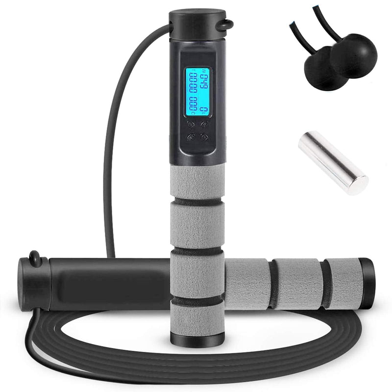 [Australia - AusPower] - Jump Rope, Digital Weighted Handle Workout Jumping Rope with Calorie Counter for Training Fitness, Adjustable Exercise Speed Skipping Rope for Men, Women, Kids, Girls 