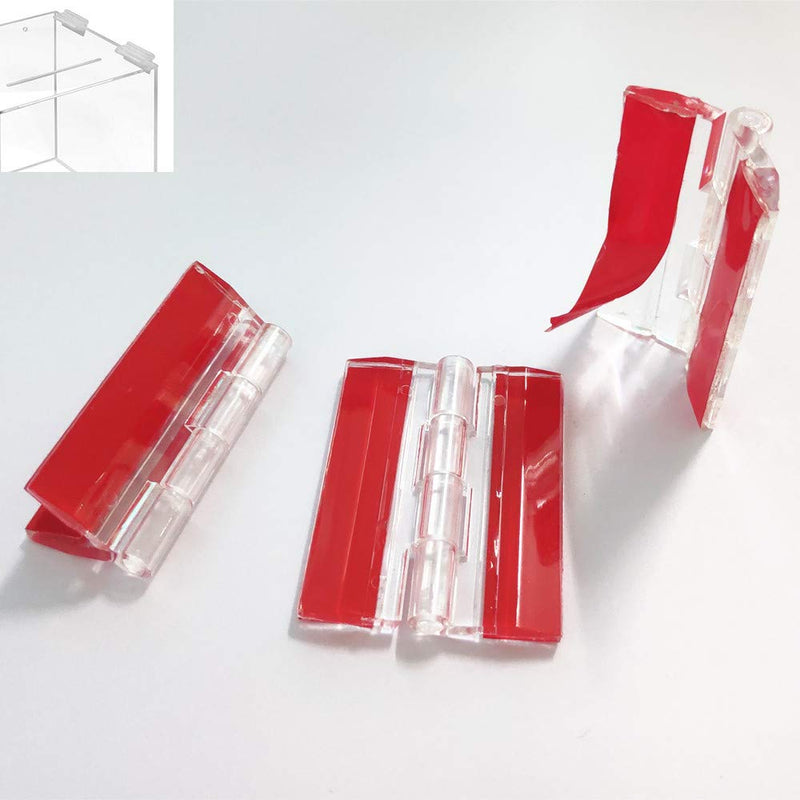 [Australia - AusPower] - 3-Pack Transparent Plastic Acrylic 45mm Continuous Piano Hinge?Self-Adhesive? , Suitable for DIY Transparent Box, Display Stand etc. 