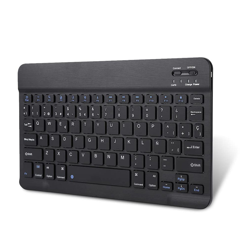 [Australia - AusPower] - 78Key Spanish Wireless Keyboard,Multifunctional Ultra Slim Spanish Wireless Bluetooth Keyboard,Mini Portable Wireless Bluetooth 3.0 Spanish Keyboard Touchpad,for iOS/Microsoft/Android 