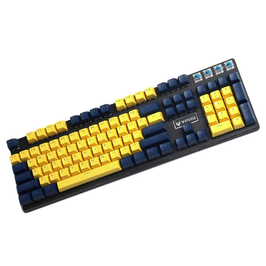 [Australia - AusPower] - 104 Key SA Profile Double Shot Shine Through PBT ABS Ball Shape Keycaps Suitable for Standard MX 104 87 61 Keyboard (Blue Yellow) Blue Yellow 