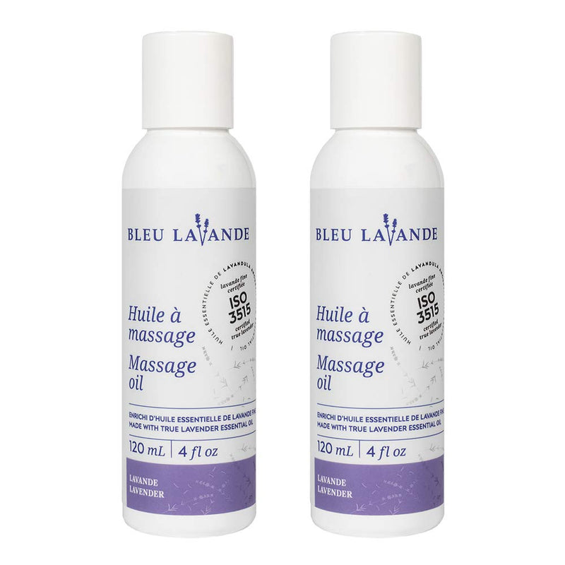 [Australia - AusPower] - Bleu Lavande - 2 Pack of 100% Natural Lavender Massage Oil – Made with Certified Premium & Pure True Lavender Essential Oil – Vegan & Cruelty-Free – No Artificial Fragrances - 2X 4 Fl Oz 
