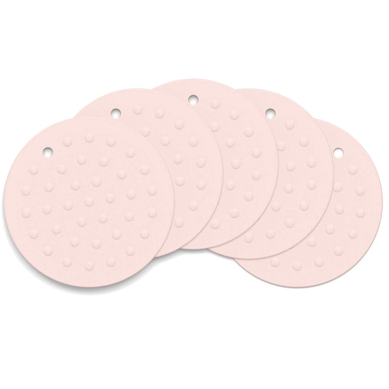 [Australia - AusPower] - Silicone Trivet Mat Pot Holders, 5 Pack Heat Resistant Non-Slip Kitchen Trivets, Super Soft Flexible Easy to Wash and Dry, Perfect for Hot Pots and Pans, Dining Table and Countertop, Jar Opener 