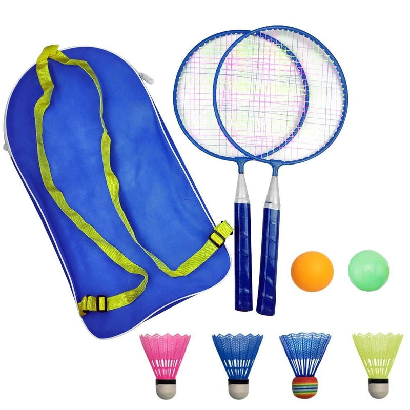 [Australia - AusPower] - Badminton Racket for Children 1 Pair, Nylon Alloy Durable Badminton Racquet Set for Kids Indoor/Outdoor Sport Game（Including 4 Badminton and 2 Table Tennis） 