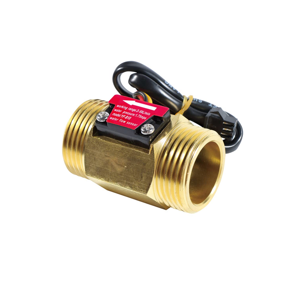 [Australia - AusPower] - GREDIA G1" Male Thread Brass Water Flow Sensor Switch Hall Effect Liquid Flowmeter Fluidmeter Counter BSP 2-50L/Min（58mm in Total Length） G1" 58mm 