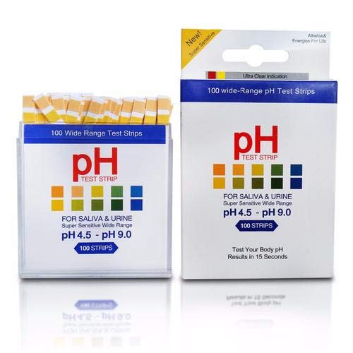 [Australia - AusPower] - pH Test Strips 100ct -Saliva and Urinalysis Reagent Test Strips for Monitor Body Acidity and Alkalinity .Track and Balance Your Body pH & A Healthy Diet. pH Scale 4.5-9.0 