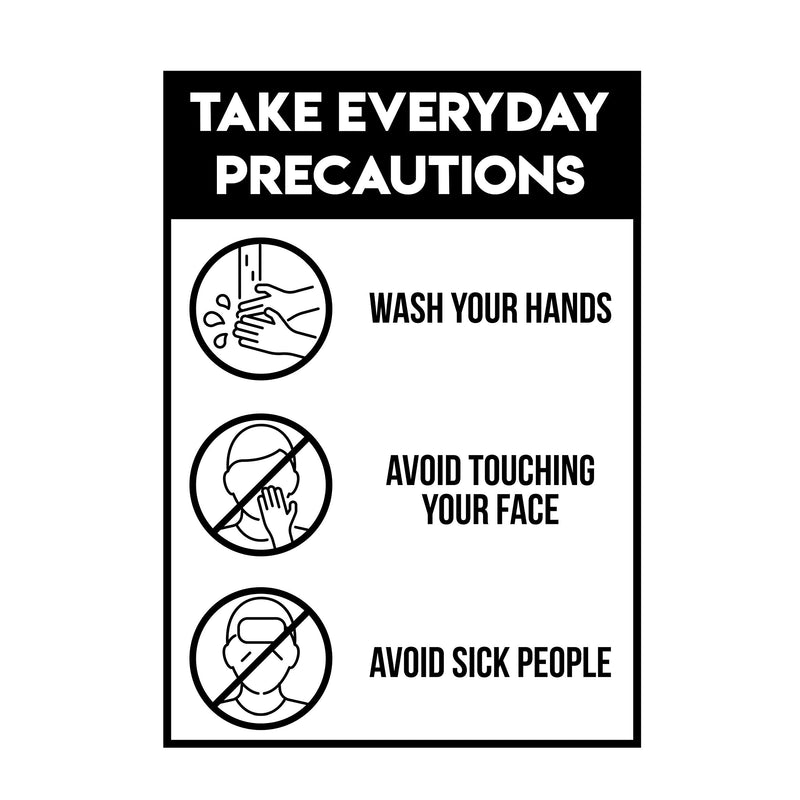 [Australia - AusPower] - Vinyl Wall Decal - Take Everyday Precautions - 24" x 17" - Safety Sign Guidelines Warning Sticker for Business Offices Stores Storefront Customers (Black) Black 