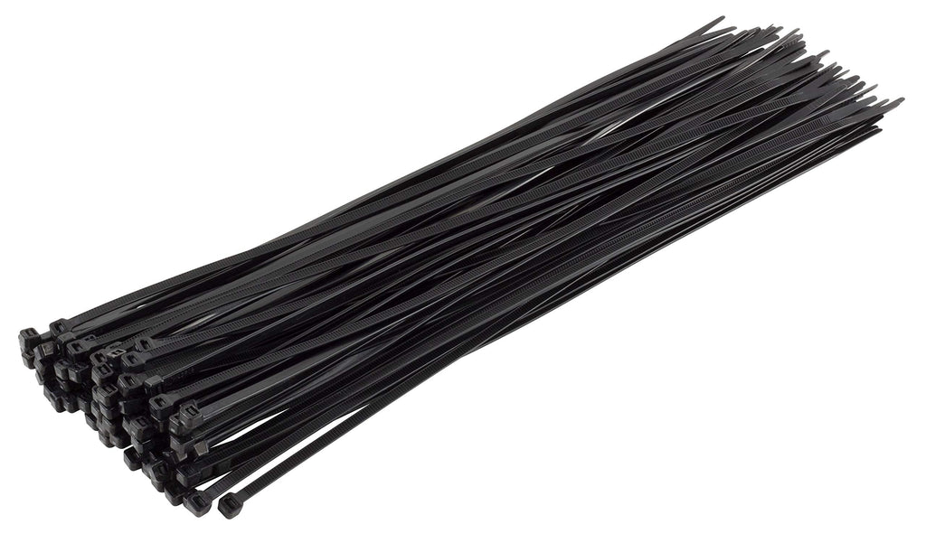 [Australia - AusPower] - GTSE 14 Inch Black Zip Ties, 100 Pack, 50lb Strength, UV Resistant Long Nylon Cable Ties, Self-Locking 14" Tie Wraps 