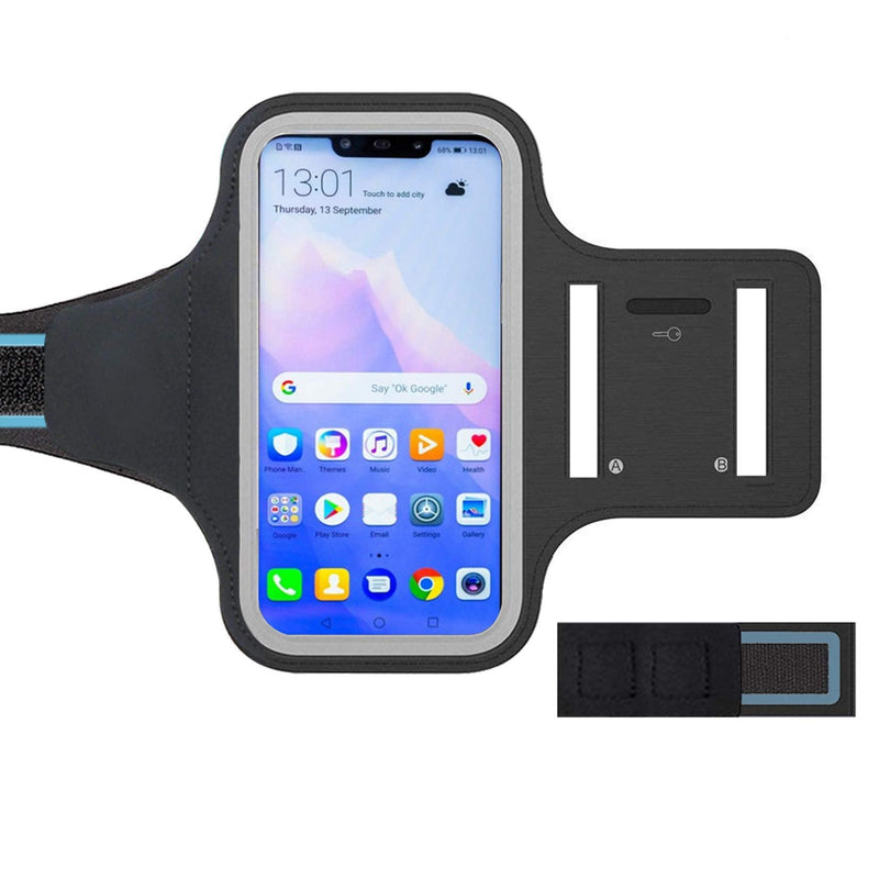 [Australia - AusPower] - ZLFTYCL New Sports Armband for Huawei Mate 20 Lite, Lightweight Skin-Friendly Sweatproof Adjustable Running Armband with Key Holder and Earphone Slot, Perfect for Jogging, Gym, Hiking (Black) 