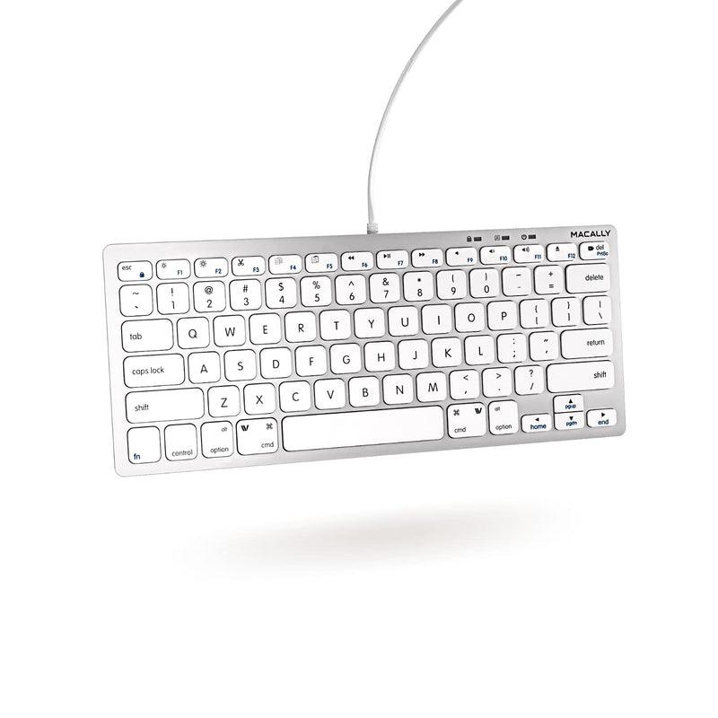 [Australia - AusPower] - Macally Small USB C Keyboard - Plug & Play Compatible Apple Wired Keyboard for Mac Mini, MacBook Pro/Air, iMac, Windows, iPad, Chromebook with USB C Port - Compact & Mini USB Type C Keyboard 