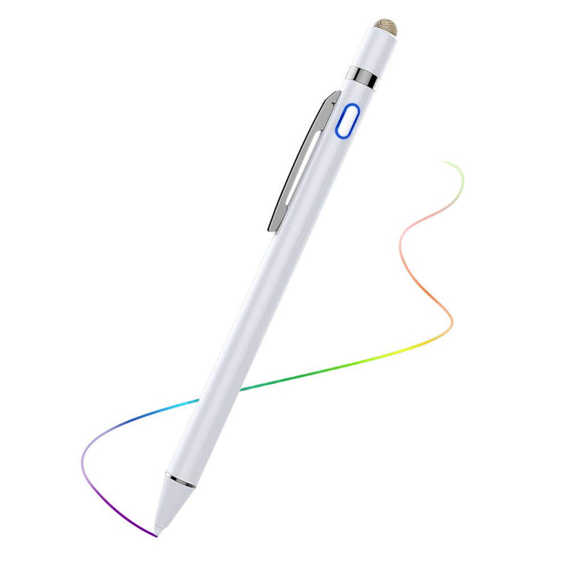 [Australia - AusPower] - MoKo Stylus Pen with Palm Rejection 2 in 1 Rechargeable Pencil fit Apple 2021 iPad Mini 6th Generation, iPad 8th/9th Gen 2021 iPad Pro 11/12.9 Inch (2018-2021),iPad Air 4th, iPad 6/7th - White 