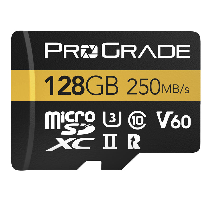 [Australia - AusPower] - ProGrade Digital microSD Memory Card - V60 microSD Card for DSLR and Action Cameras - High Speed Transfer of Files & Large Storage - Up to 250MB/s Read and 130MB/s Write Speed 128 GB 128GB 