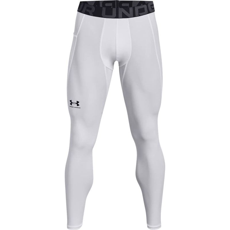[Australia - AusPower] - Under Armour Men's HeatGear Leggings White (100)/Black X-Small 