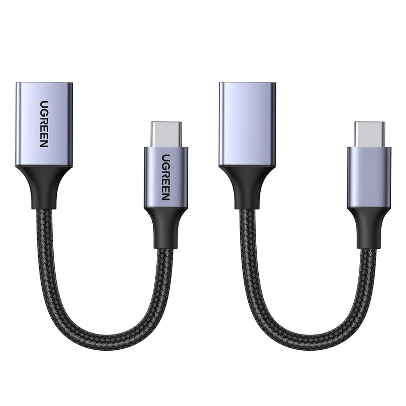 [Australia - AusPower] - UGREEN USB C to USB Adapter, 2 Pack Type C 3.0 OTG Cable, USB to Type C Adapter, Thunderbolt 3 to USB Adapter Compatible with MacBook Pro/Air 2020/2018, iPad Pro 2020, Galaxy S20 S20+ and More 