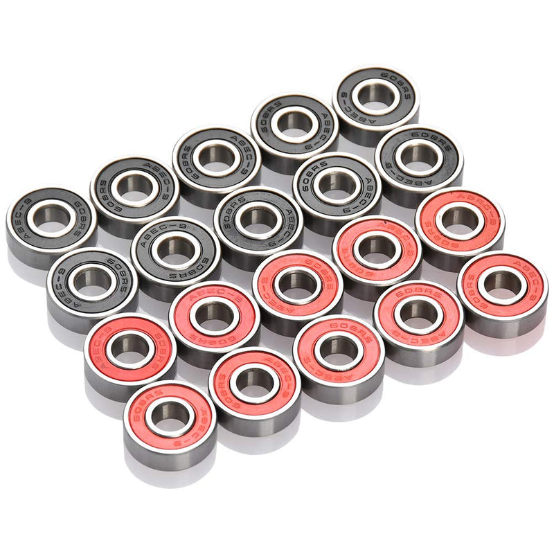 [Australia - AusPower] - TIMESETL 20 Pack 608-2RS Ball Bearings, Double Rubber Sealed Miniature Deep Groove 608RS Bearings for Skateboards, Inline Skates, Scooters, Roller Blade Skates, 8 x 22 x 7mm 