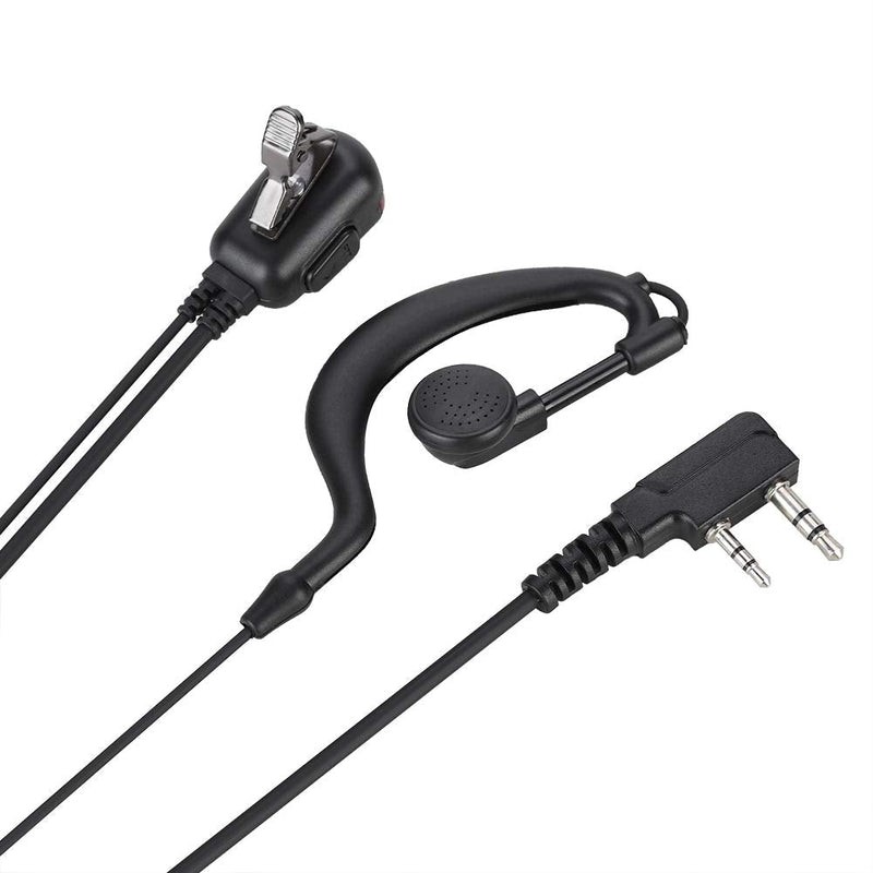 [Australia - AusPower] - 2 Pin in-Ear Radio Headset, K-Head Walkie Talkie Headset with Light PTT Radio Earpiece Radio Earphone for Kenwood KPG/TH/TK,for BAOFENG,for WOUXUN 