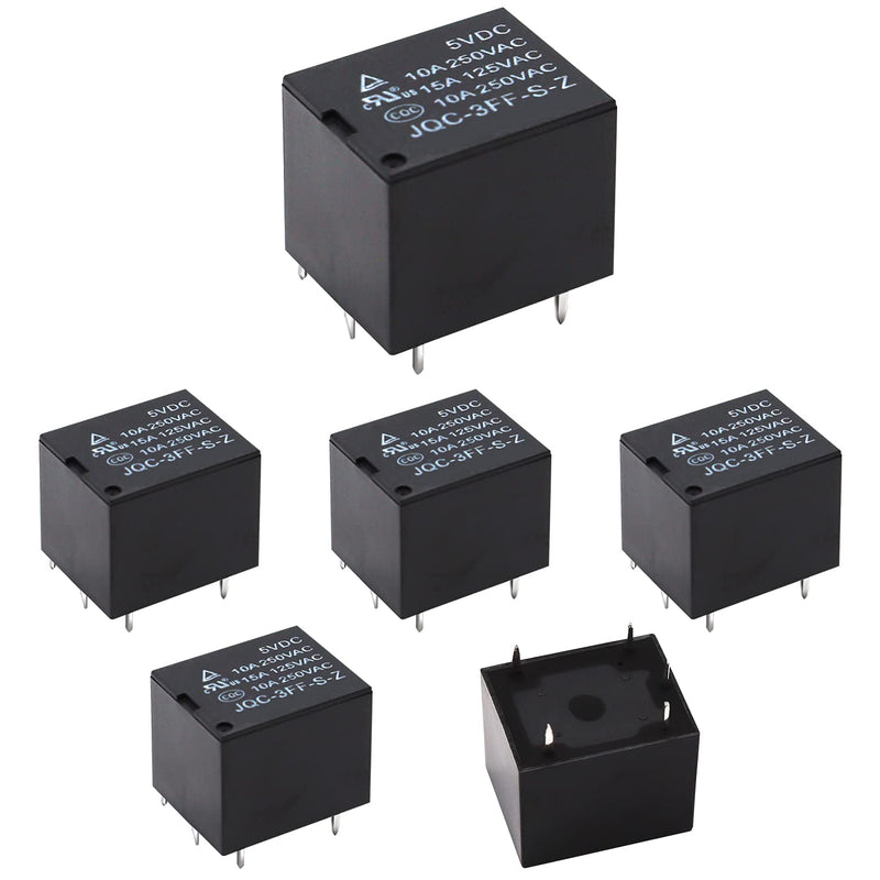 [Australia - AusPower] - Tnisesm/6pcs DC 5V Coil SPDT PCB Relay 5 Pins Mini Power Relay T73-5P-5V-BK 