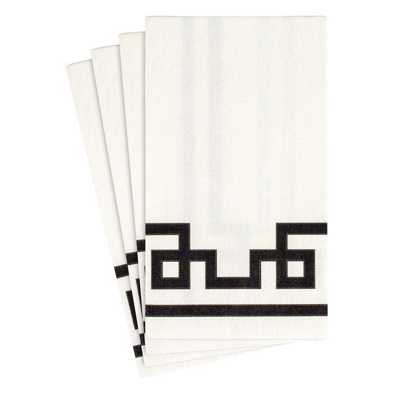 [Australia - AusPower] - Caspari Rive Gauche Paper Guest Towel Napkins in Black & White - Two Packs of 15 2 Black/White 