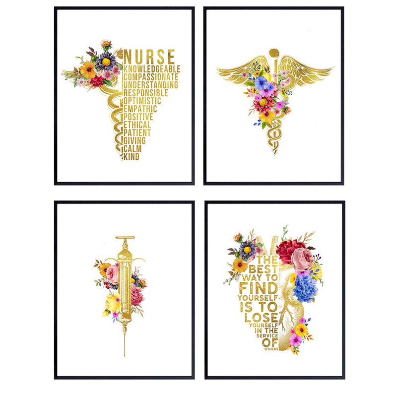 [Australia - AusPower] - Nurse Appreciation Wall Art Poster Set - Gift for Registered Nurse Practitioner, RN, LPN, RNA, Nursing Student Graduation - Home, Hospital, Clinic or Medical Office Decor, Decoration - 8x10 Unframed 