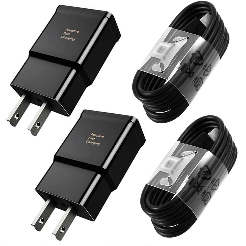 [Australia - AusPower] - Adaptive Fast Charger Type C Cable Kit Compatible Samsung Galaxy S21 /S21 Ultra 5G /S20 / S10 / S10+ / S10e / S8 / S9 / Plus/Edge/Active/Note 8/9 /20/10, Power Adapter with USB C Cord (2 Pack) 