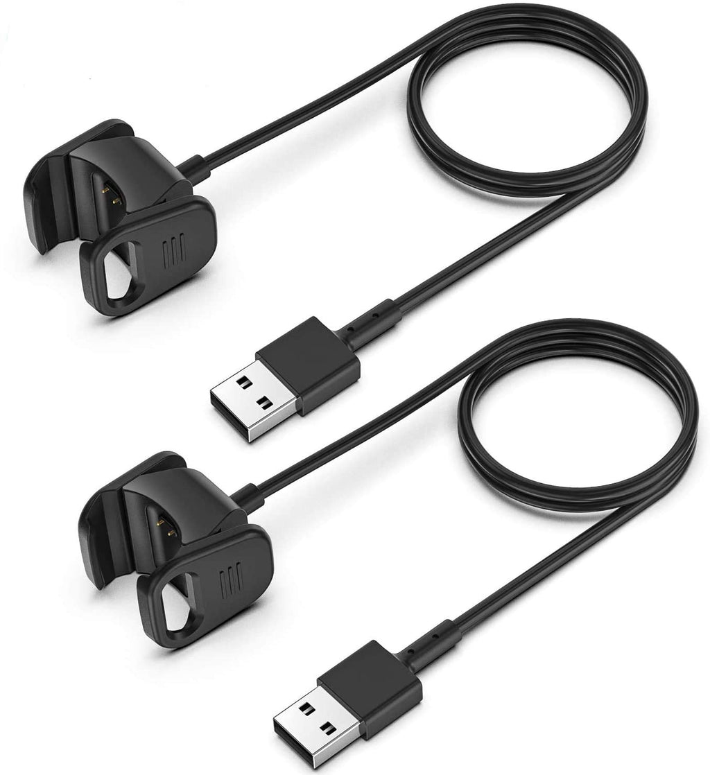 [Australia - AusPower] - Fymint 2-Pack Charger Cable Compatible with Fitbit Charge 4, 3.3Ft Replacement USB Charging Cable Cord Clip Dock Accessories Adapter for Charge 4 Smartwatch 