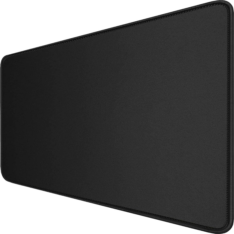 [Australia - AusPower] - Large Extended Gaming Mouse Pad with Stitched Edges, (31.5X15.7In) Durable Non-Slip Natural Rubber Base, Waterproof Computer Keyboard Pad Mat for Esports Pros/Gamer/Desktop/Office/Home-Black Black 