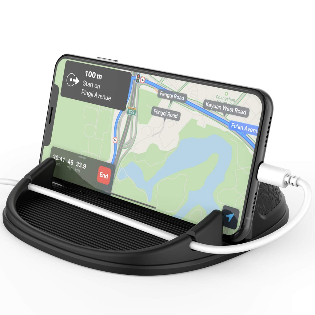 [Australia - AusPower] - Solpuo Car Cell Phone Holder, Silicone Car Phone Mount for Various Dashboards, Anti-Slip Car Mount for iPhone, Samsung, Android Smartphones, and Other, Black 