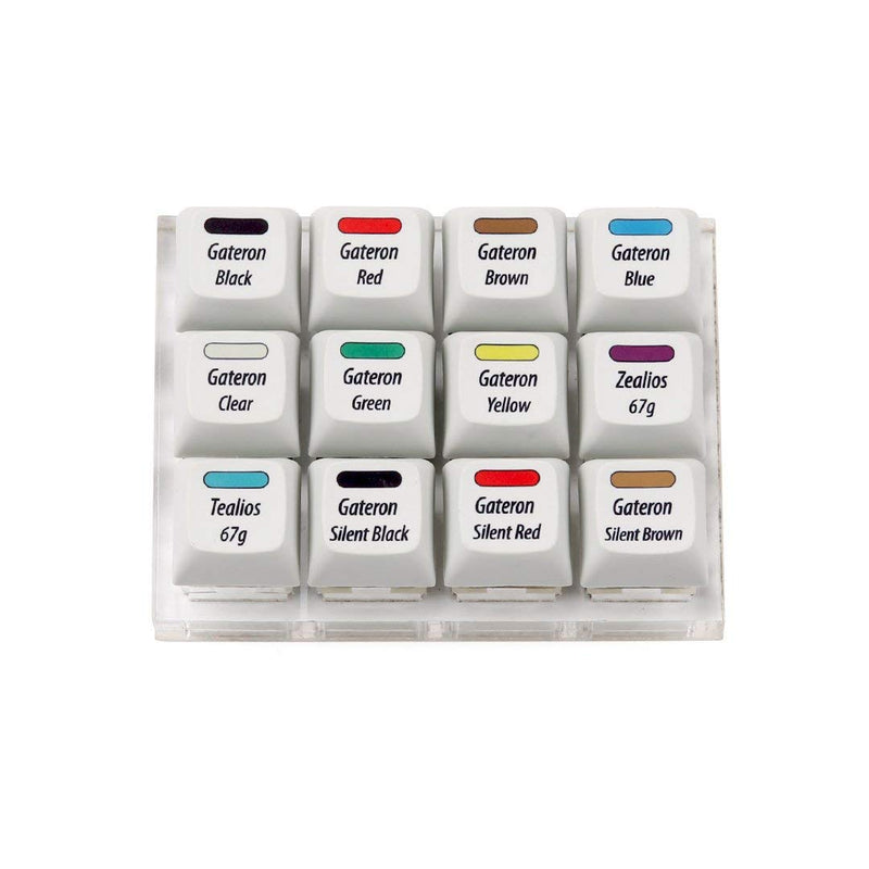 [Australia - AusPower] - Max Keyboard Gateron + Zealios + Tealios Key Switch 12-Key Tester Kit (Printed PBT Keycap with Key Switch Color Printed) 