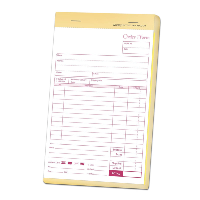 [Australia - AusPower] - NCR Carbonless Order Forms, Bound Wraparound Cover, 50 Sets per Book. (5-1/2 x 8-1/2" - 2 Part) 5-1/2 x 8-1/2" - 2 Part 