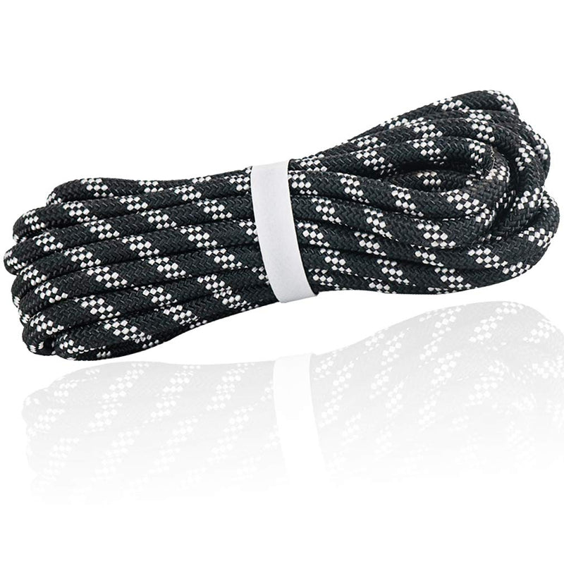 [Australia - AusPower] - NewDoar 8mm (5/16in) Accessory Cord Rope CE 21KN Double Braid Pre Cut for Outdoor Survival, Mountaineering, Prusik,Hauling Dragginge Black,8mm 20FT(6M) 