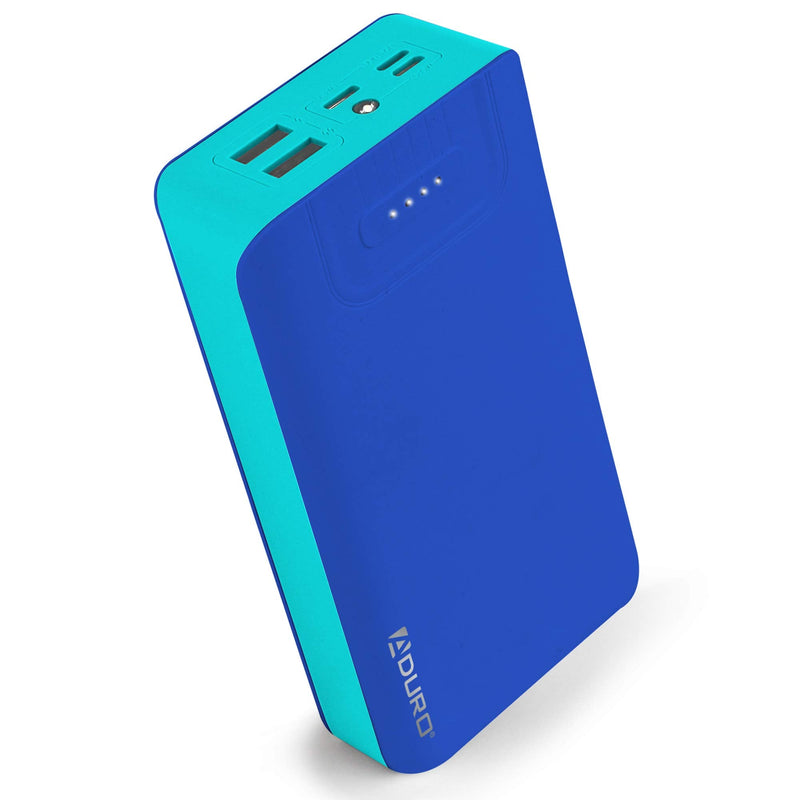 [Australia - AusPower] - Aduro Portable Charger Power Bank 30,000mAh External Battery Pack Phone Charger for Cell Phones with Dual USB Ports for iPhone, iPad, Samsung Galaxy, Android, and USB Devices (Blue/Light Blue) 