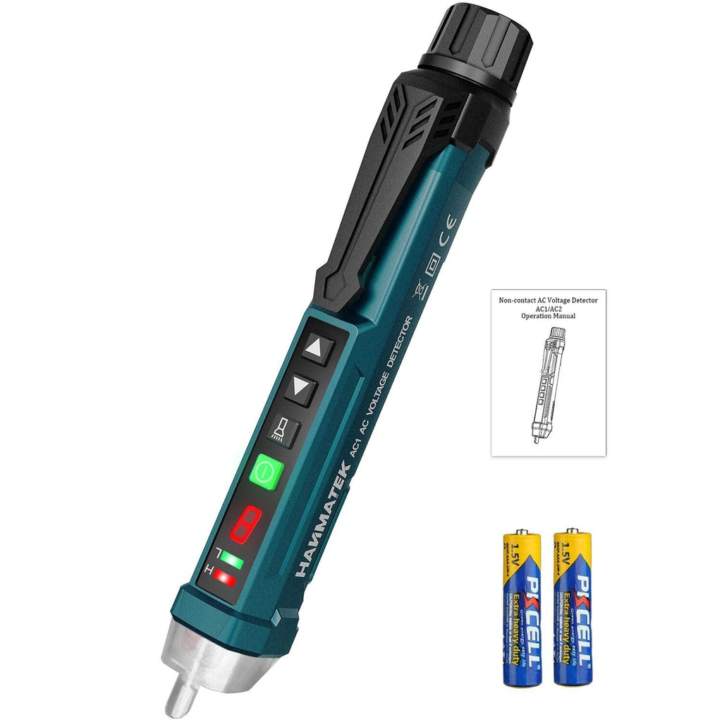 [Australia - AusPower] - Auroland Non-Contact Voltage Tester with 9 gear Adjustable Sensitivity Voltage Detector Pen AC Circuit Tester Tool LCD Display LED Flashlight Buzzer Alarm Range12V-1000V & Live/Null Wire Judgment AC1 