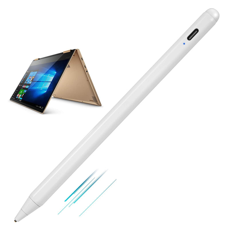 [Australia - AusPower] - New Yoga 730 2-in-1 Laptop Stylus,Active Stylist Digital Capacitive Pencil for Lenovo Yoga 730 2-in-1 15.6" Touch-Screen Laptop Stylus with Ultra Fine Tip,Touch-Control and Rechargeable,White 