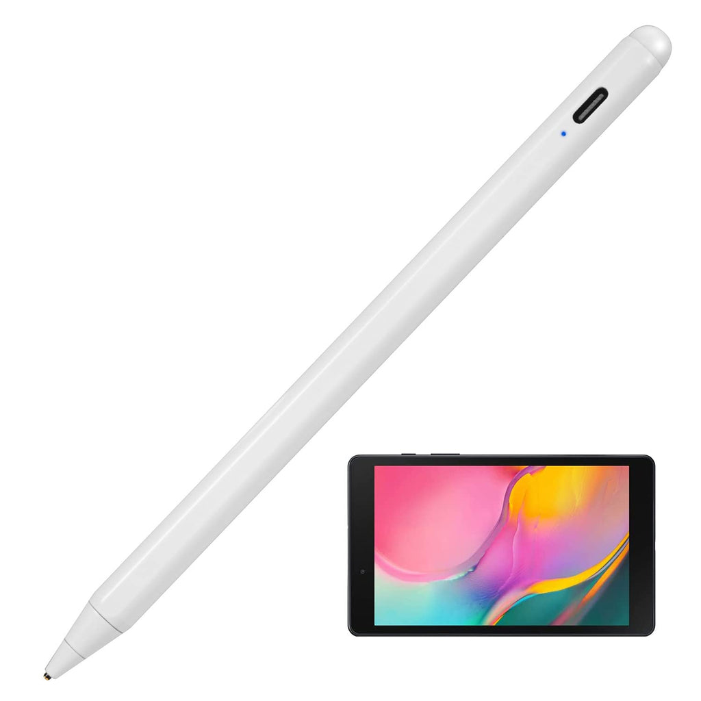 [Australia - AusPower] - Active Stylus Pen for Samsung Galaxy Tab A 10.5"/10.1"/8" Pencil,Type-C Charge Digital Pencil with 1.5mm Ultra Fine Tip Stylist Pens for Samsung Galaxy Tab A 10.5"/10.1"/8",Good at Drawing,White 