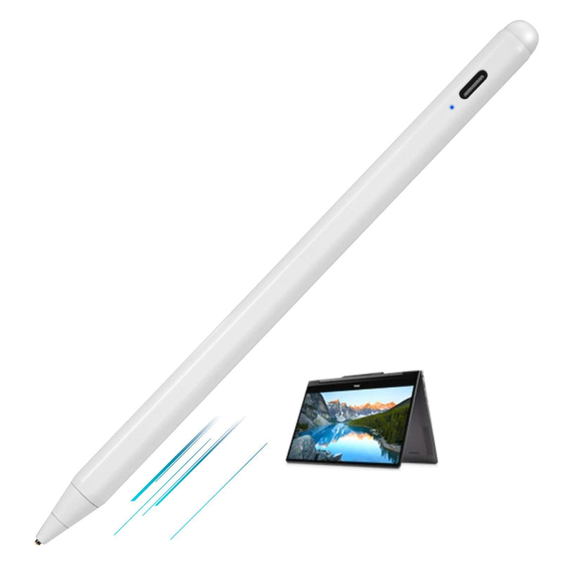 [Australia - AusPower] - Active Stylus Digital Pen for Dell Inspiron 13 5000 (5379) Pencil, Ultra Fine Tip Touch-Control and Type-C Rechargeable Stylus Pens for Dell Inspiron 13 5000,Good at Drawing and Sketching,White 