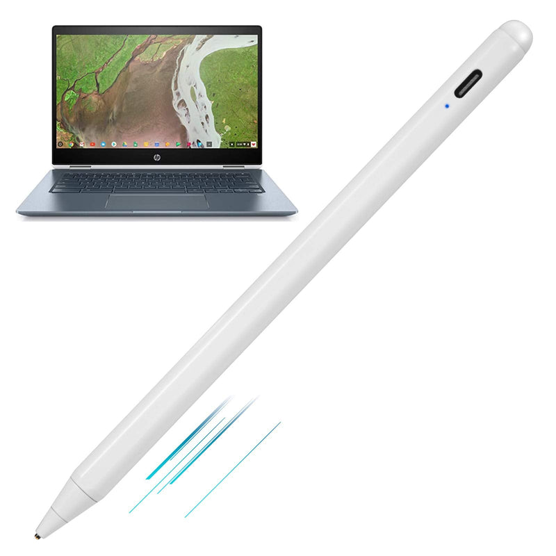 [Australia - AusPower] - 2021 Chromebook X360 Laptop Stylus Pen, Active Stylus for HP Chromebook X360 Laptop Pen with Ultra Fine Tip,Touch-Control and Rechargeable,Good for Drawing and Writing,White 