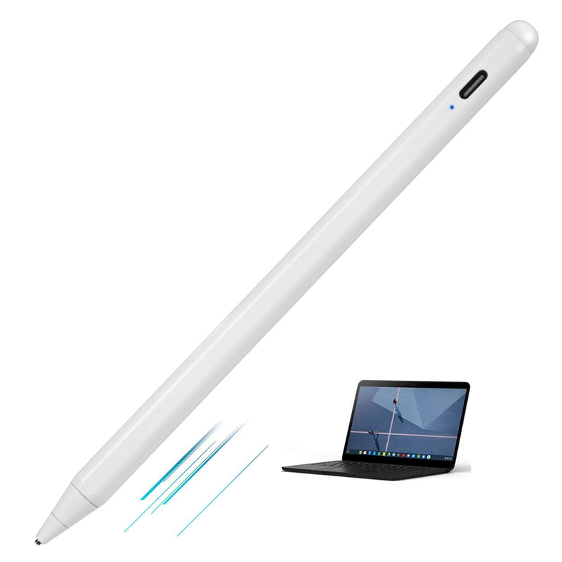 [Australia - AusPower] - Pixelbook Go i5 Chromebook Stylus Pen, Active Stylus Digital Pencil for Google Pixelbook Go i5 Chromebook Styli, High Precision Fine Tip with Touch-Control and Type-C Rechargeable, White Drawing Pen 