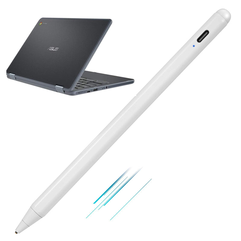 [Australia - AusPower] - Stylus Pencil for ASUS Chromebook Flip 2-in-1 Touchscreen Laptop,Active Pens Digital Stylus for ASUS Chromebook Flip 2-in-1 Stylus with Ultra Fine Tip,Touch-Control and Rechargeable,White 