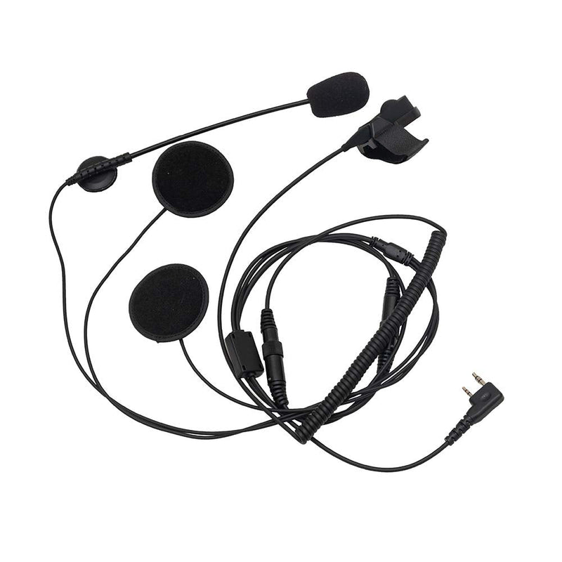 [Australia - AusPower] - Klykon 2 Pin Open/Half Face Motorcycle Bike Helmet Earpiece Headset Mic Compatible for Baofeng Radio BF-F8HP BF-F9 UV-82 UV-82HP UV-82C UV-5R Kenwood Wouxun Walkie Talkie Two Way Radio 