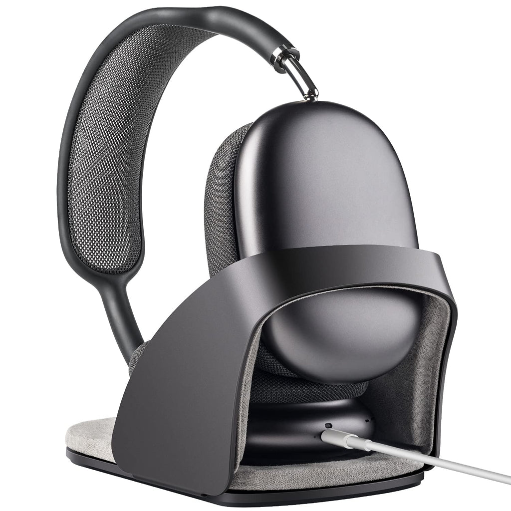 [Australia - AusPower] - SUPERONE Headphone Stand Designed for AirPods Max, Headset Holder with Hibernating Base AirPods Max Stand Aluminum Alloy, Grey Space gray 
