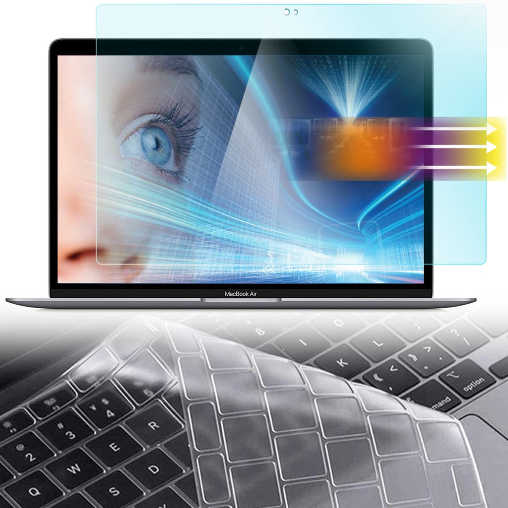 [Australia - AusPower] - Eyes Protection Screen Protector for 2020 MacBook Air 13 Inch A2237 A2179 Anti Blue Light Anti Glare Filter with Keyboard Cover, Reduces Eye Strain Help You Sleep Better 