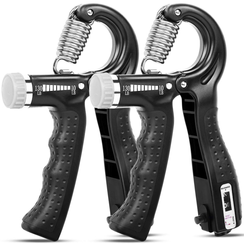 [Australia - AusPower] - KDG Hand Grip Strengthener 2 Pack Adjustable Resistance 10-130 lbs Forearm Exerciser，Grip Strength Trainer for Muscle Building and Injury Recovery for Athletes 