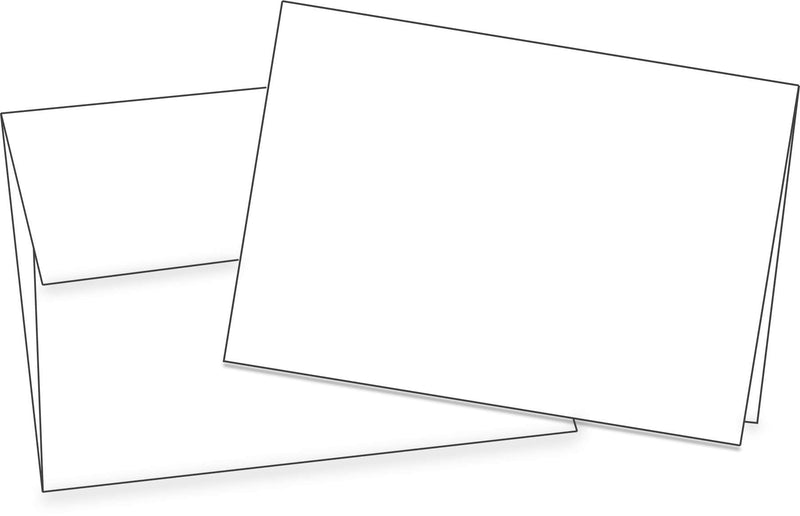 [Australia - AusPower] - Folded Blank White 5" X 7" Cards with A7 Envelopes, 20 Cards & 20 Envelopes, Heavyweight 80lb Cardstock (216 GSM), Opaque 70# A7 Envelopes, Unfolded Paper Size 10"x7" 20 cards with 20 matching envelopes 