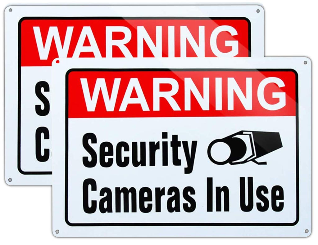 [Australia - AusPower] - Large Warning Video Surveillance in Use Sign,Security Cameras in use Sign,Large 10x14 Inch Aluminum UV Ink Printed for House and Business (2-Pack) 2-Pack(10''x14'') 