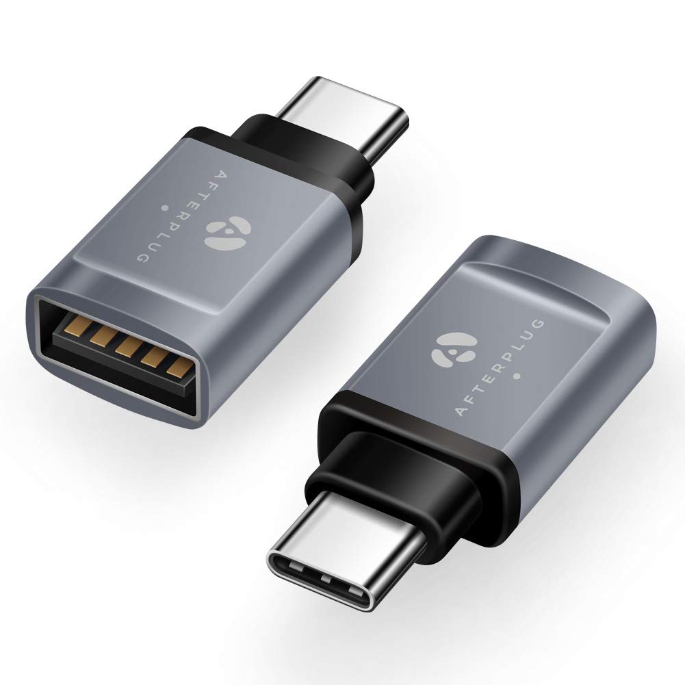 [Australia - AusPower] - Afterplug USB C to USB Adapter (2pack), USB Type C Male to USB 3.0 Female Adapter, Thunderbolt 4/3 to USB Female Adapter OTG for MacBook Pro Air, iPad Pro, Samsung Book, Dell XPS & Others | Space Grey 